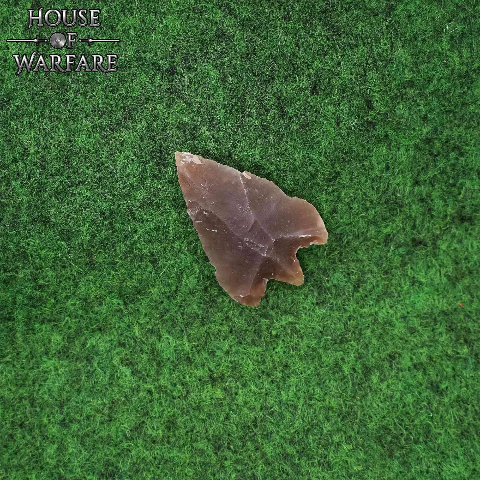 Historic Flint Stone Stemmed Hunting Arrowhead Brown 4cm
