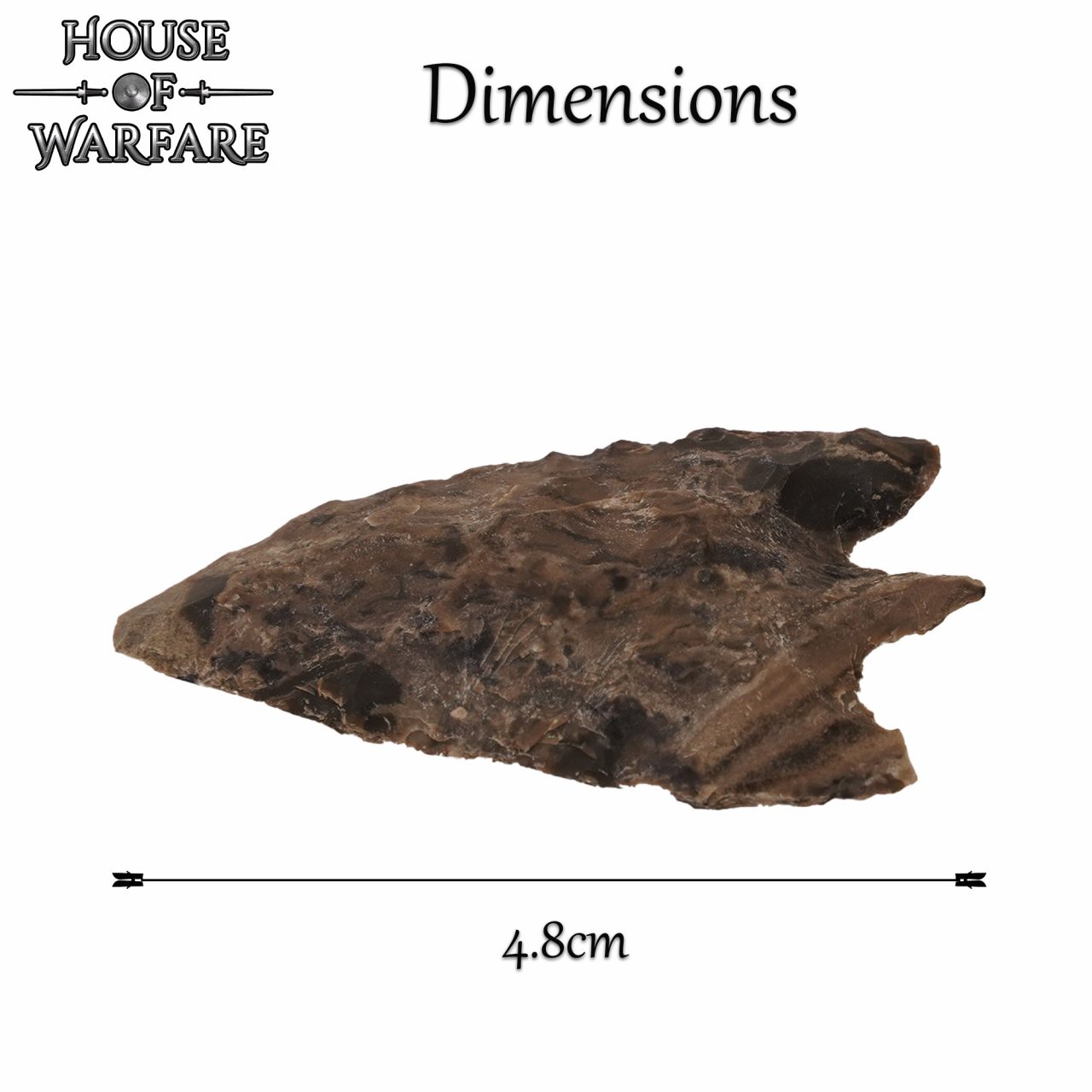 701824_2 Historic Flint Stone Stemmed Hunting Arrowhead Brown 4.8cm