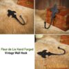 Fleur de Lis Hand Forged Vintage Wall Hook