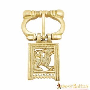 Medieval Wolf Solid Brass Belt Buckle Leather Accessory
