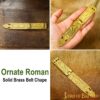Ornate Roman Pure Solid Brass Belt End