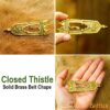 Closed Thistle Pure Solid Brass Belt End