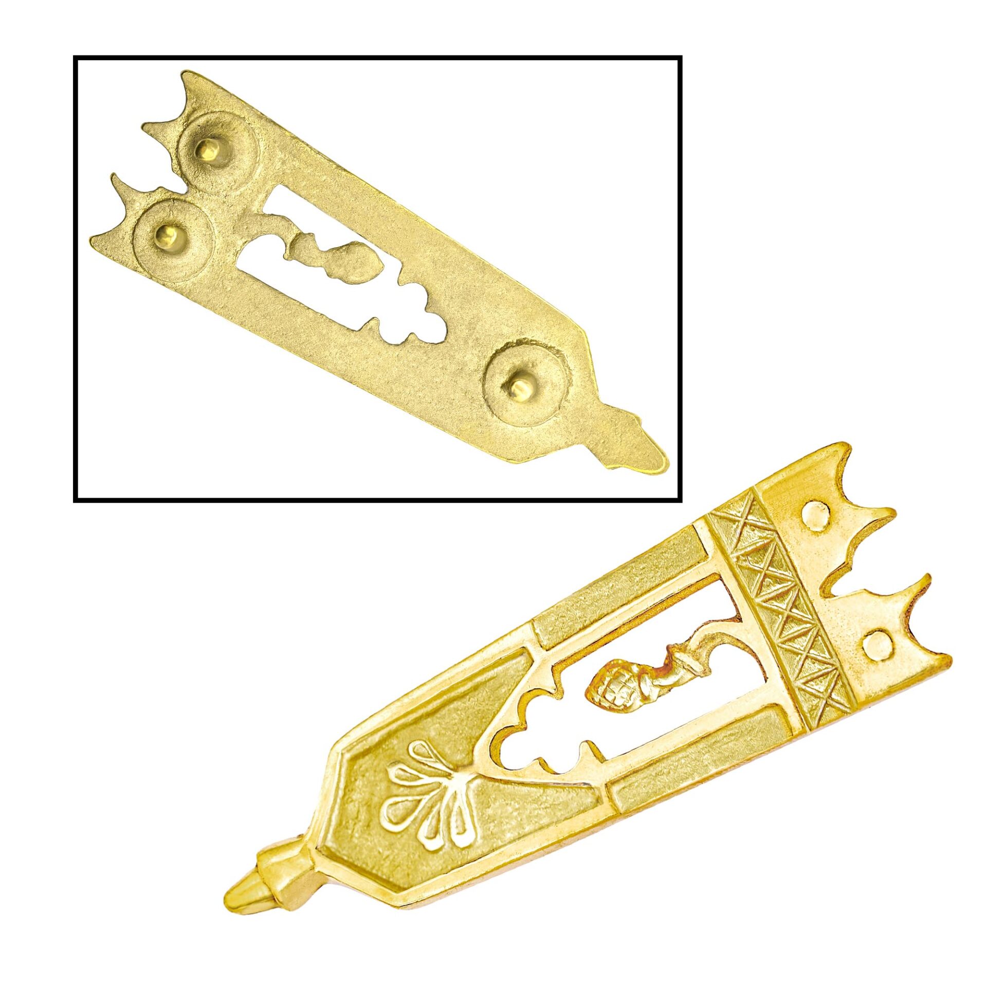 Closed Thistle Pure Solid Brass Belt End