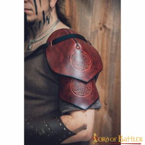 Leather Pauldron with Embossed Celtic Spiral Design