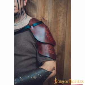 Leather Pauldron with Embossed Celtic Spiral Design