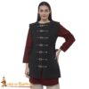 Medieval Lady Gambeson Two-Layer Quilted Cotton with Side Lacing and Buckle Closure and Recycled Multi-Fibre Wadding - 26408BK 3 Medieval Lady Gambeson
