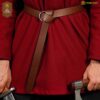 Medieval O-Ring Leather Belt-300903BR Mythrojan O Ring Medieval Leather Viking Belt