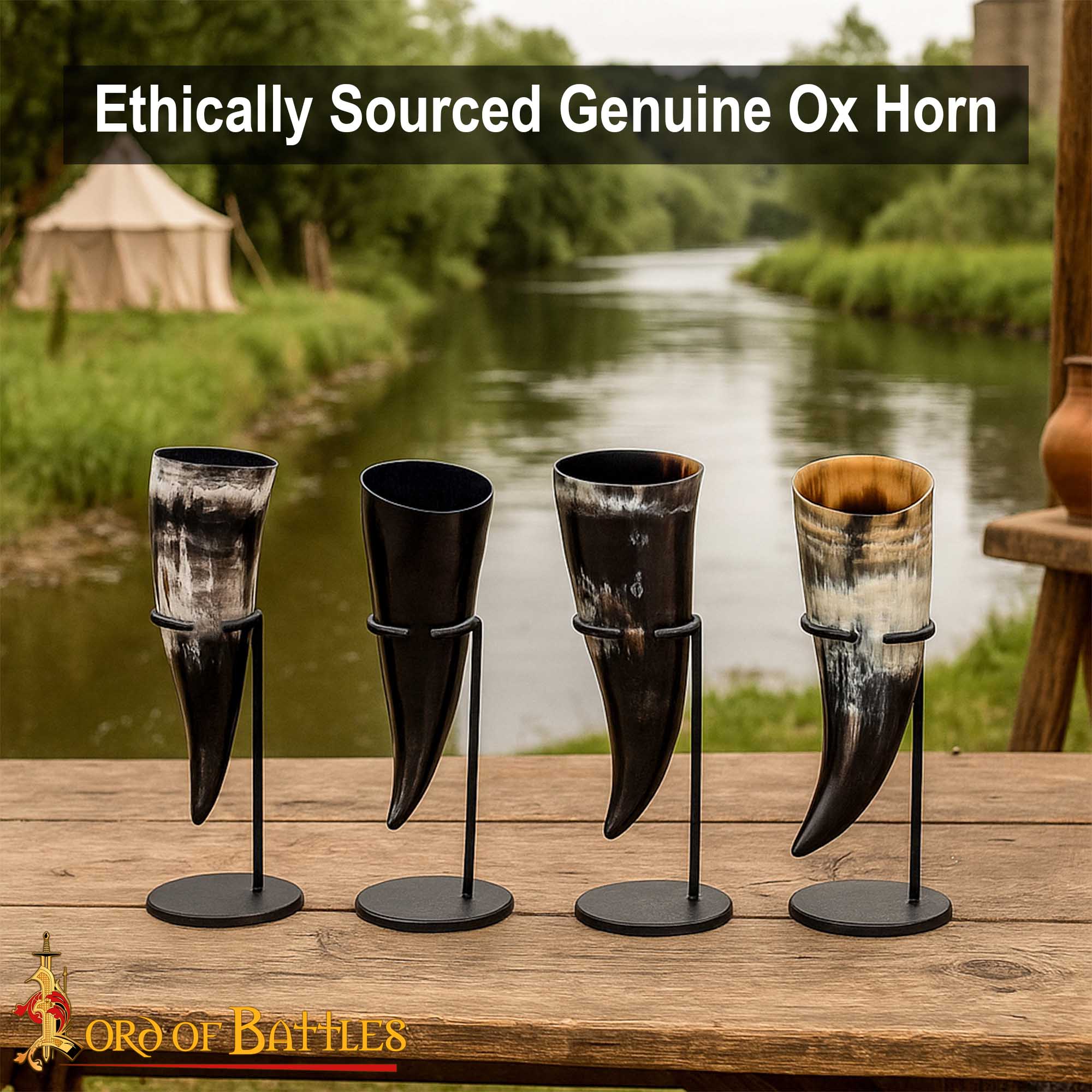 Medieval Viking Drinking Horns - 26409-4Pcs- 150ml 4