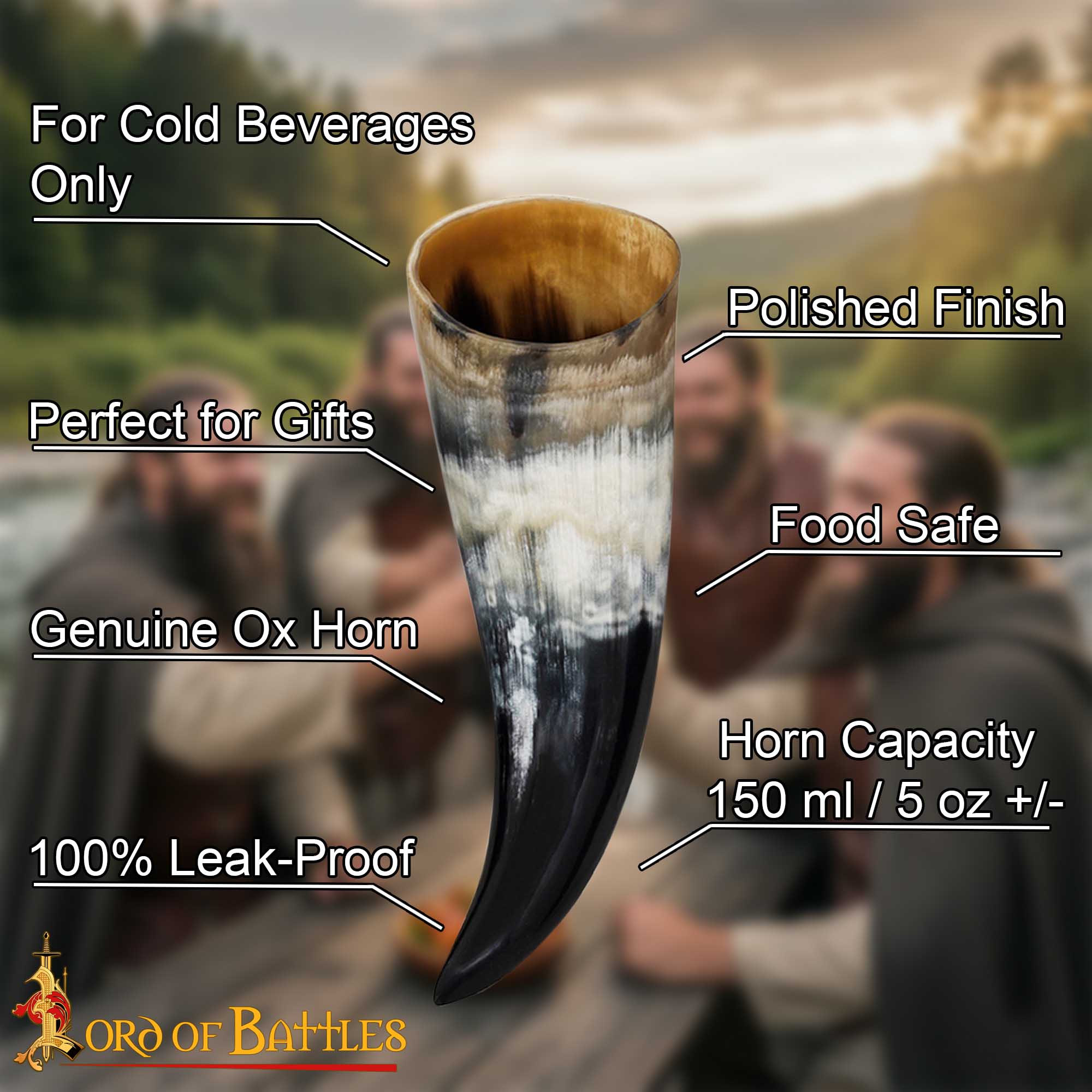 Medieval Viking Drinking Horns - 26409-4Pcs- 150ml 7