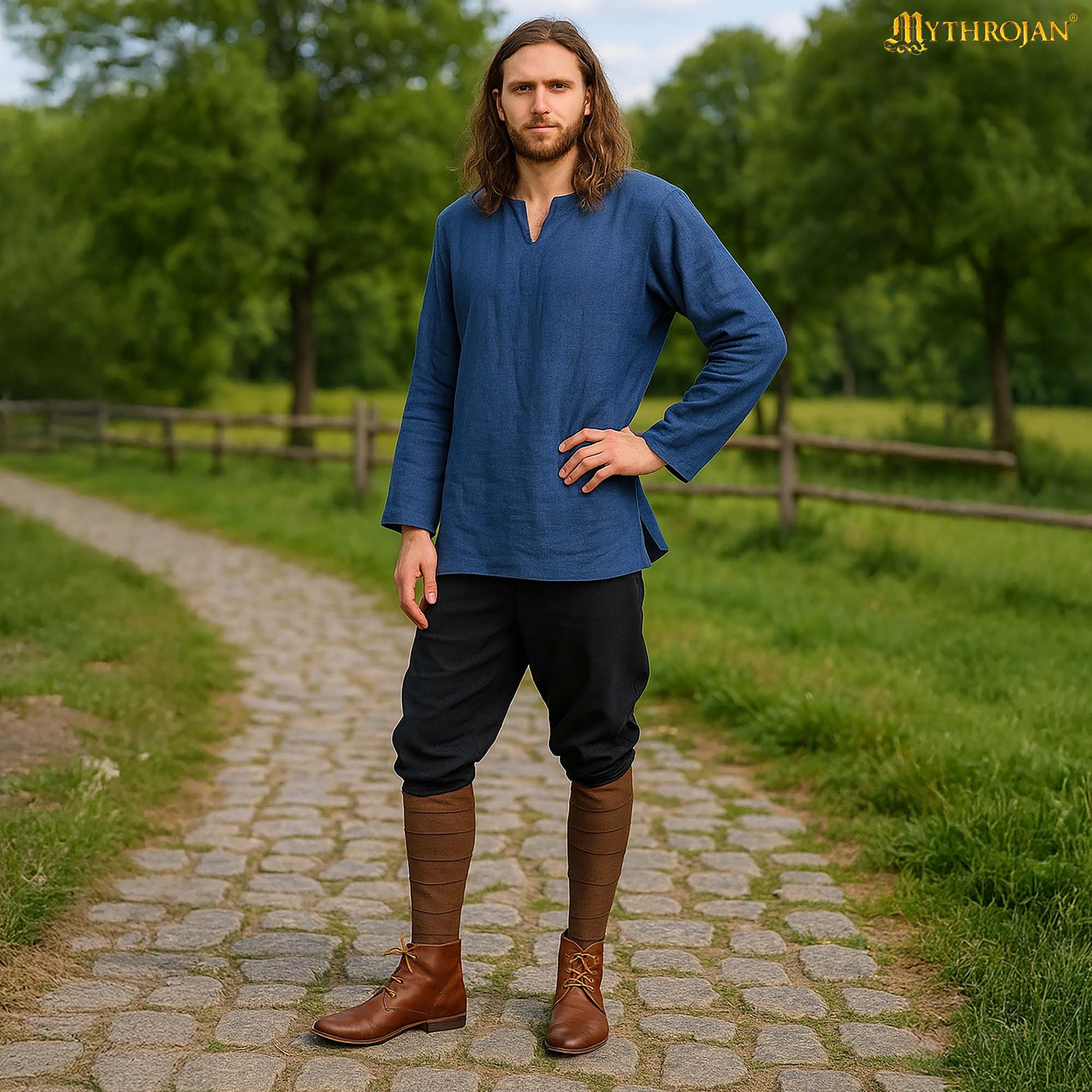 Medieval Woolen Leg Wraps Winingas-Viking Calf Wraps-301083BR-SET 4 winingas