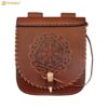 Norse Leather Belt Pouch Vegvísir Symbol with bone toggle-300798BRE 3 Leather Belt Bag