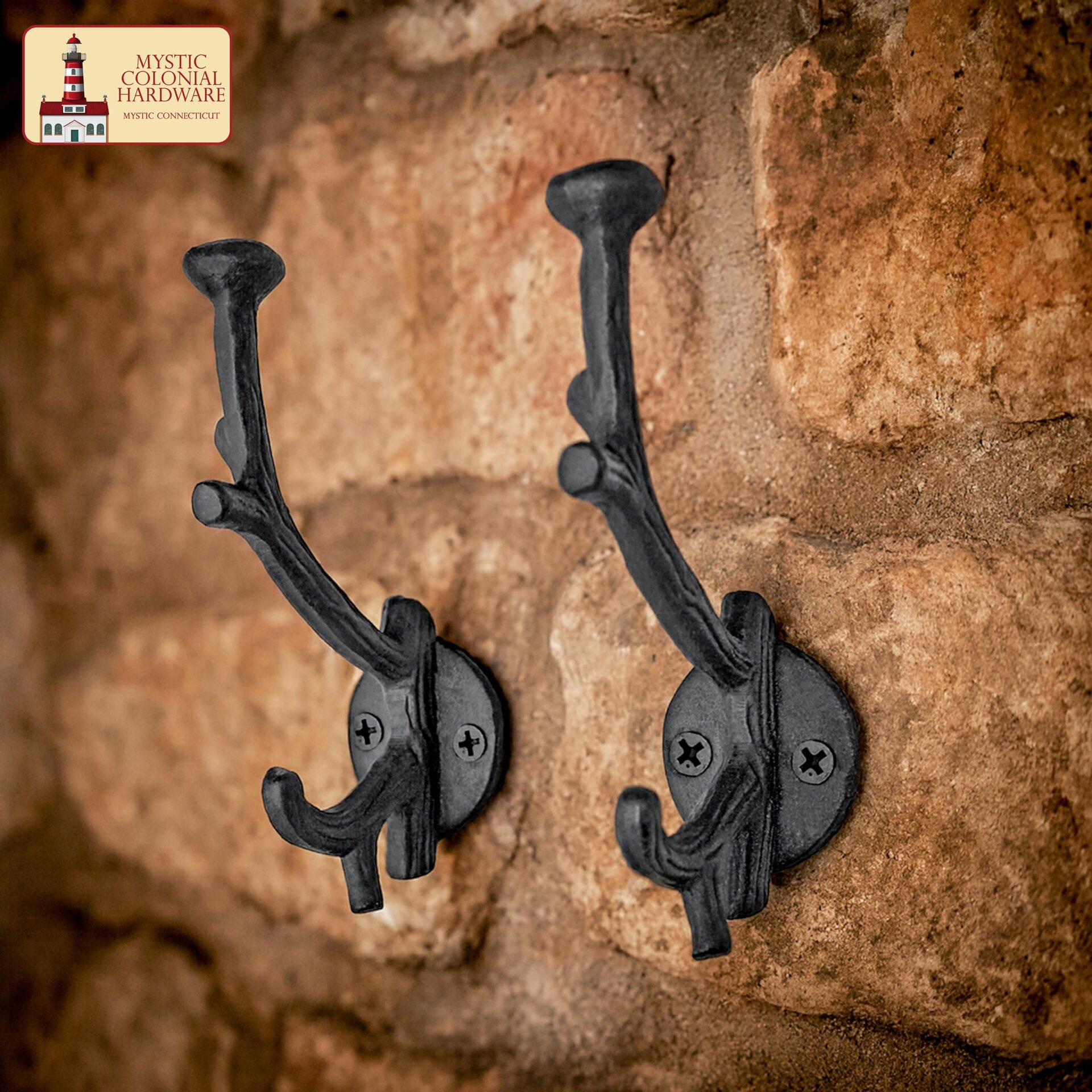 Rustic Cast Iron Wall Hooks, Heavy Duty Retro Utility Hooks - 500150OB-2SET 1 wall hook