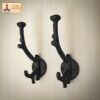 Rustic Cast Iron Wall Hooks, Heavy Duty Retro Utility Hooks - 500150OB-2SET 5 wall hook