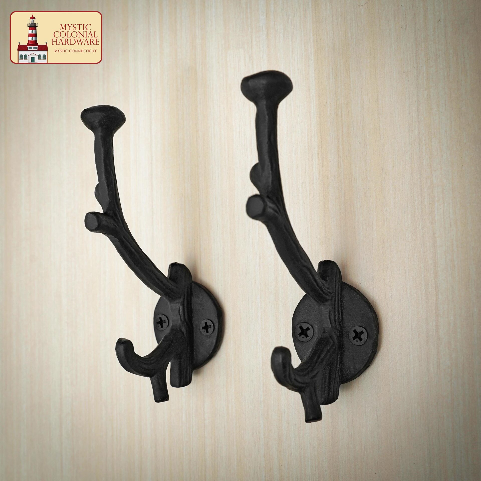 Rustic Cast Iron Wall Hooks, Heavy Duty Retro Utility Hooks - 500150OB-2SET 5 wall hook