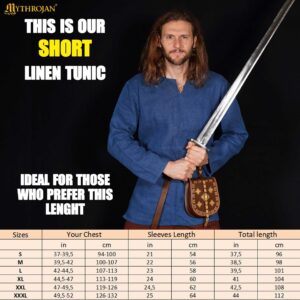 Sigrid Viking Tunic, Linen Short Medieval Tunic - 301086BL 2 Short Medieval Tunic