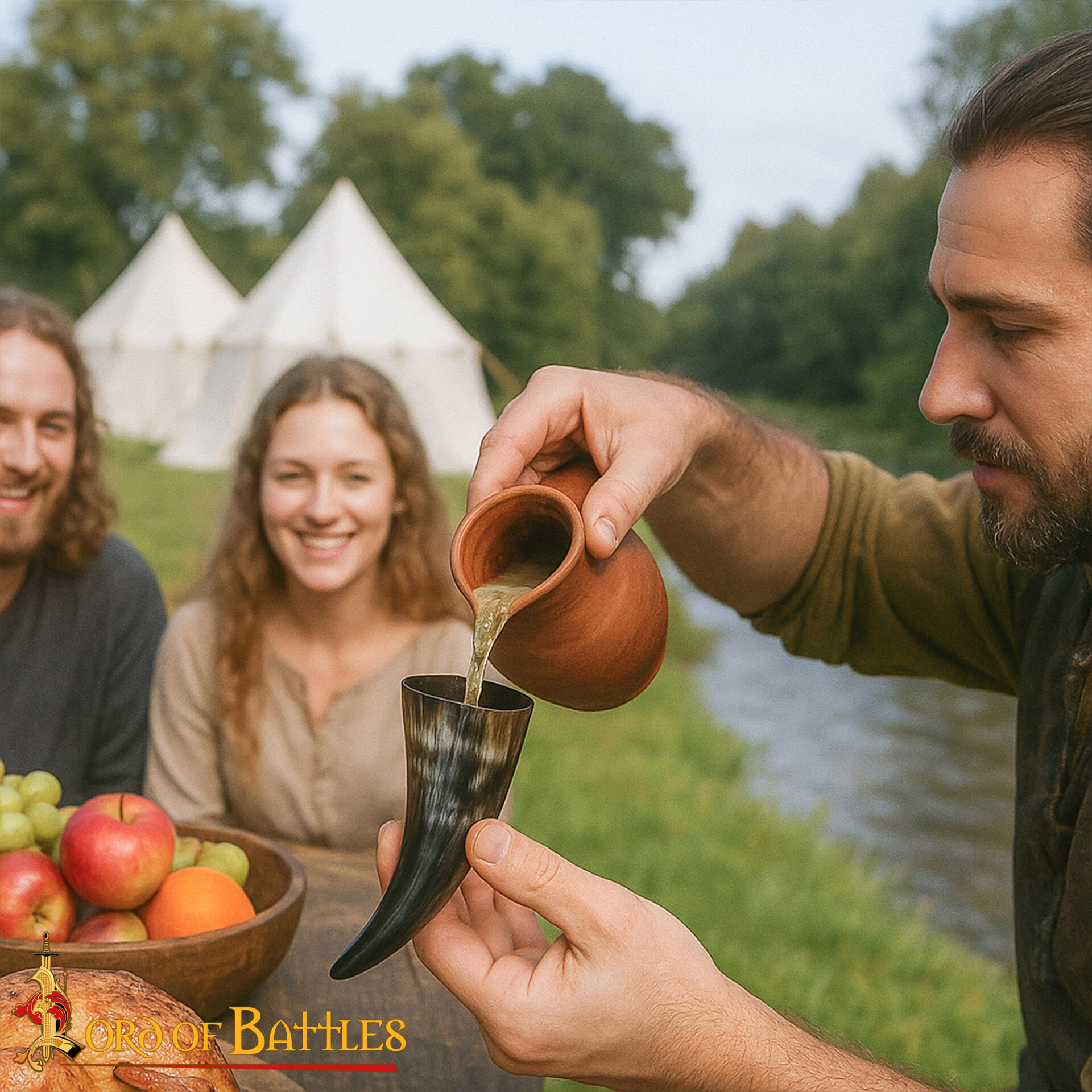 Viking Norse Drinking Horn-4204XS-3pcs 1 Medieval Viking Drinking Horns 60 – 80 ML Each Set of 3 Handcrafted Genuine Ox Horn, Extra Small