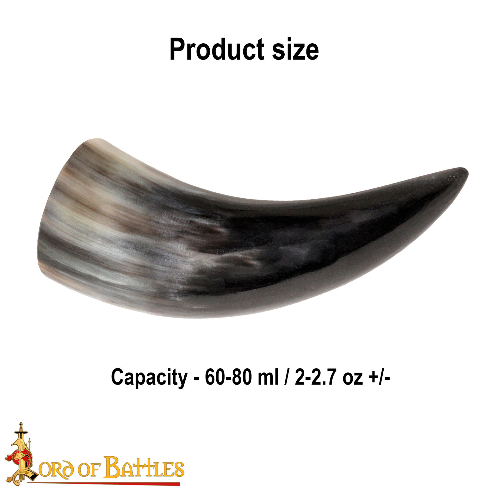 Viking Norse Drinking Horn-4204XS-3pcs 2 Medieval Viking Drinking Horns 60 – 80 ML Each Set of 3 Handcrafted Genuine Ox Horn, Extra Small