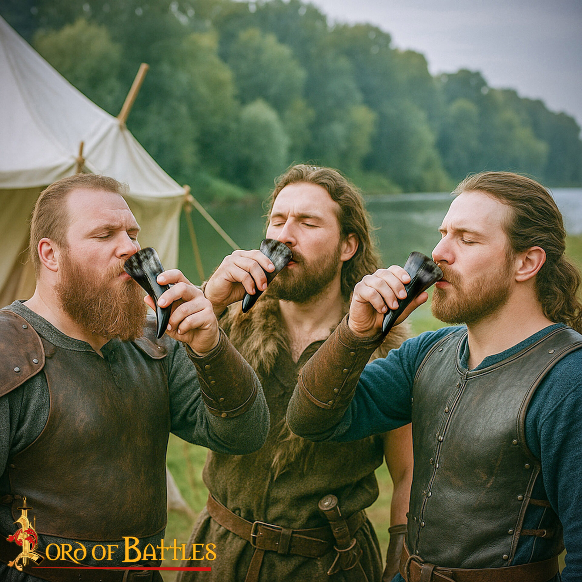 Viking Norse Drinking Horn-4204XS-3pcs 4 Medieval Viking Drinking Horns 60 – 80 ML Each Set of 3 Handcrafted Genuine Ox Horn, Extra Small