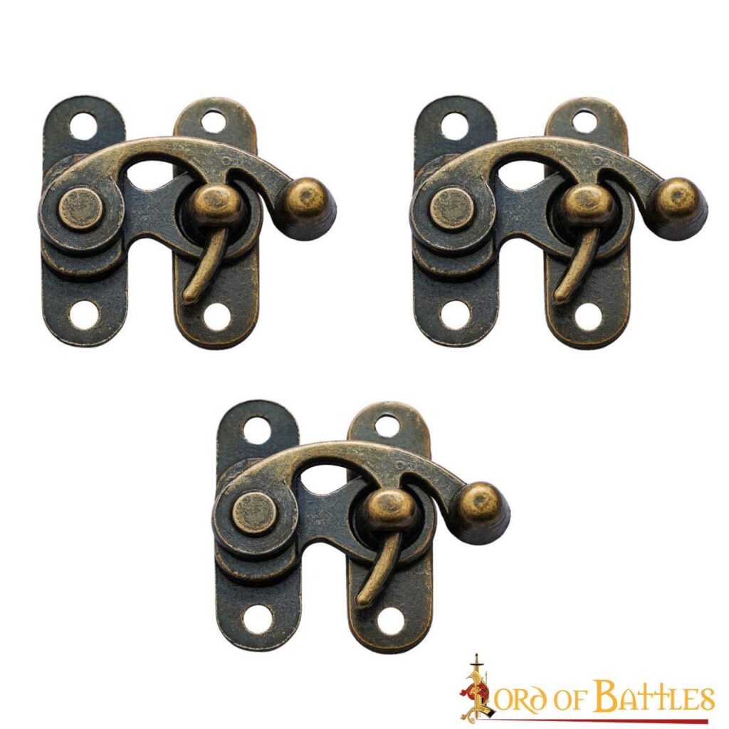 Antique Brass Large Hasp Latch Set of 3