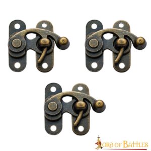 Antique Brass Large Hasp Latch Set of 3