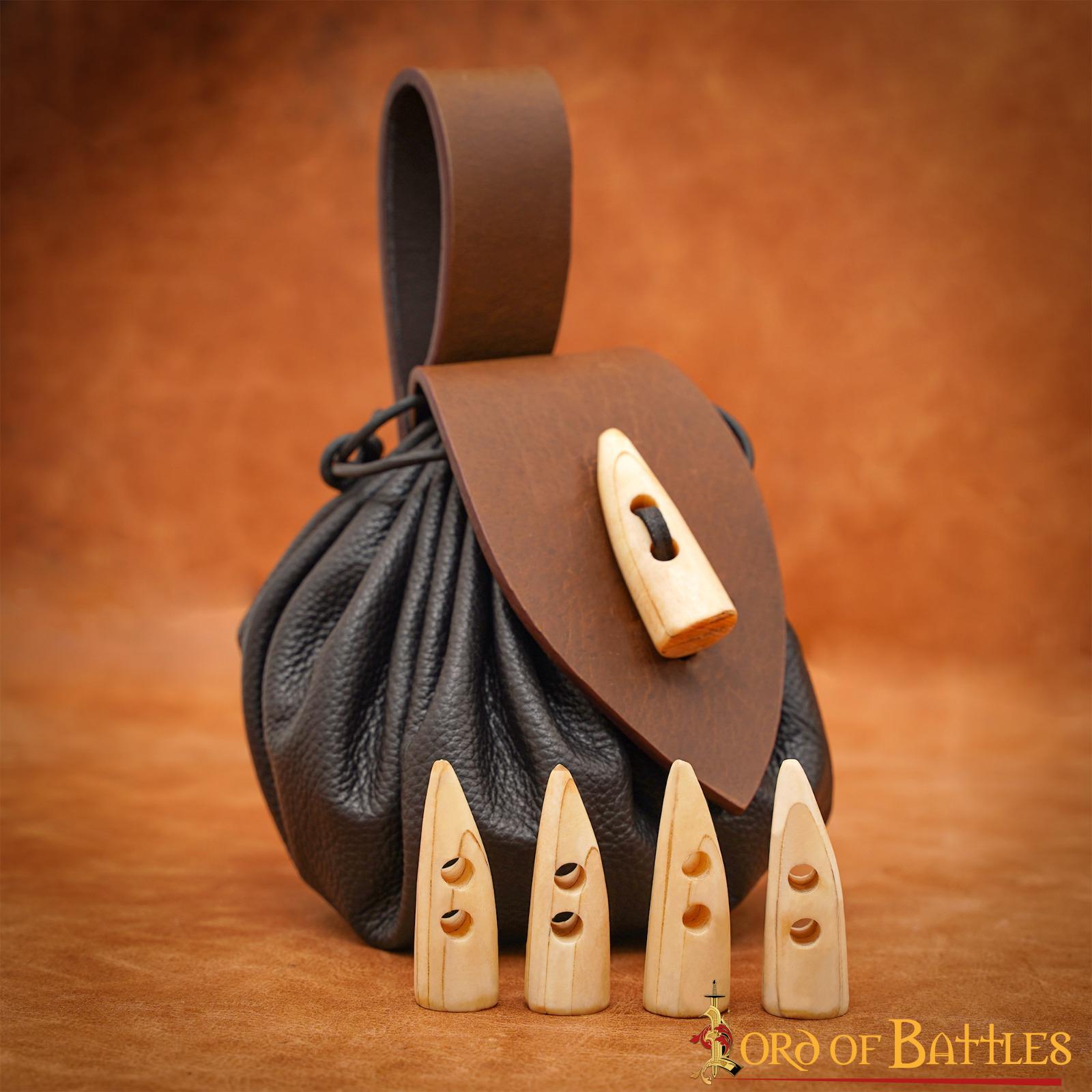 Handcrafted Genuine Bone Toggles Set of 5