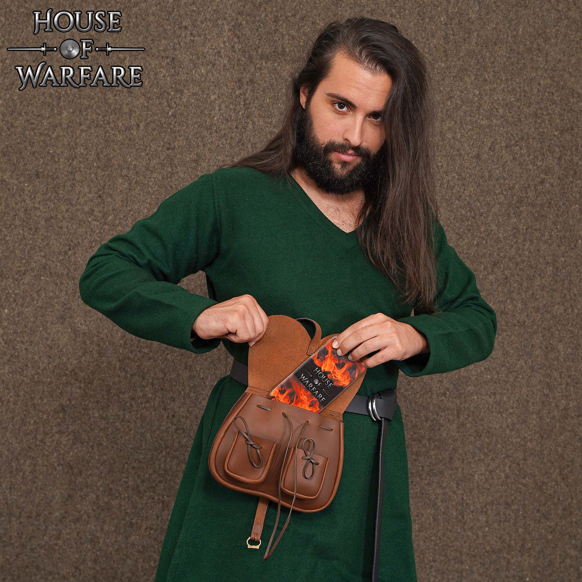 700912_6 Leather Flap Bag with Pocket