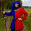 Late Medieval Houppelande Gown Wool & Cotton Lined Historical Costume with Brass Buttons - 301071RDBL Houppelande