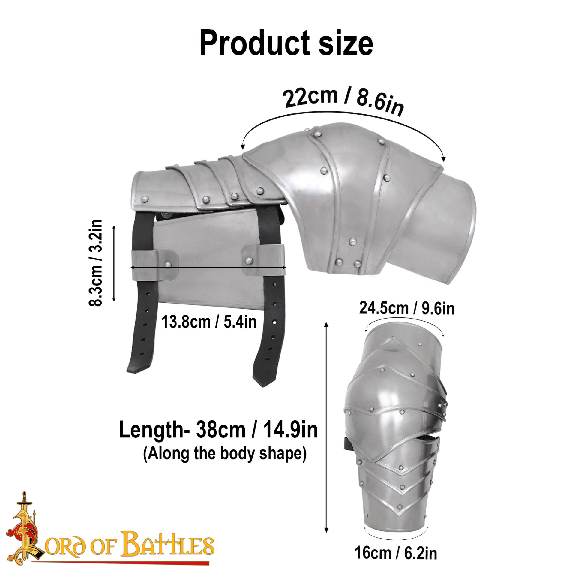 Medieval Arm Armour-9308P 2 Arm Harness