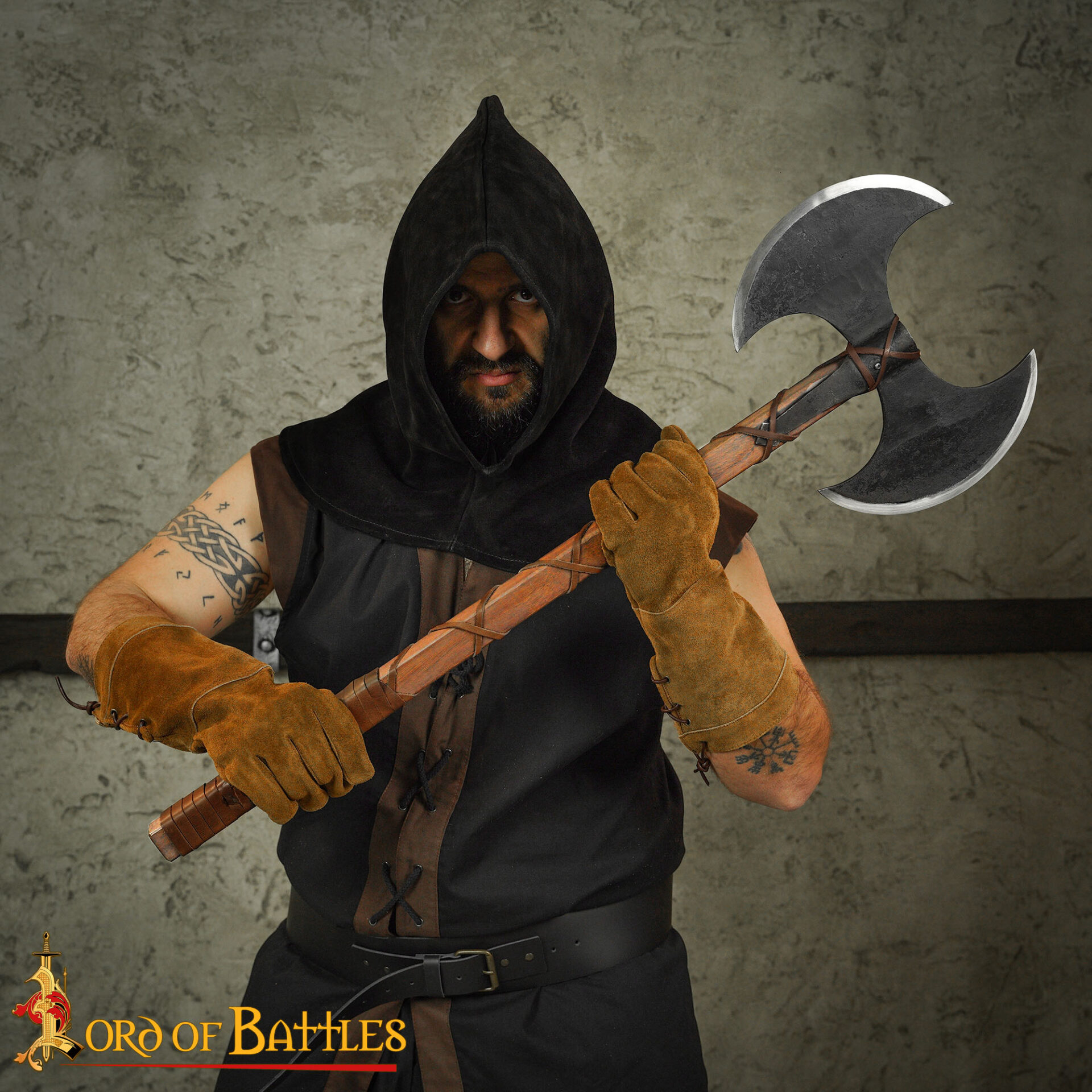 Viking Double Edged Axe with Carbon Steel Head