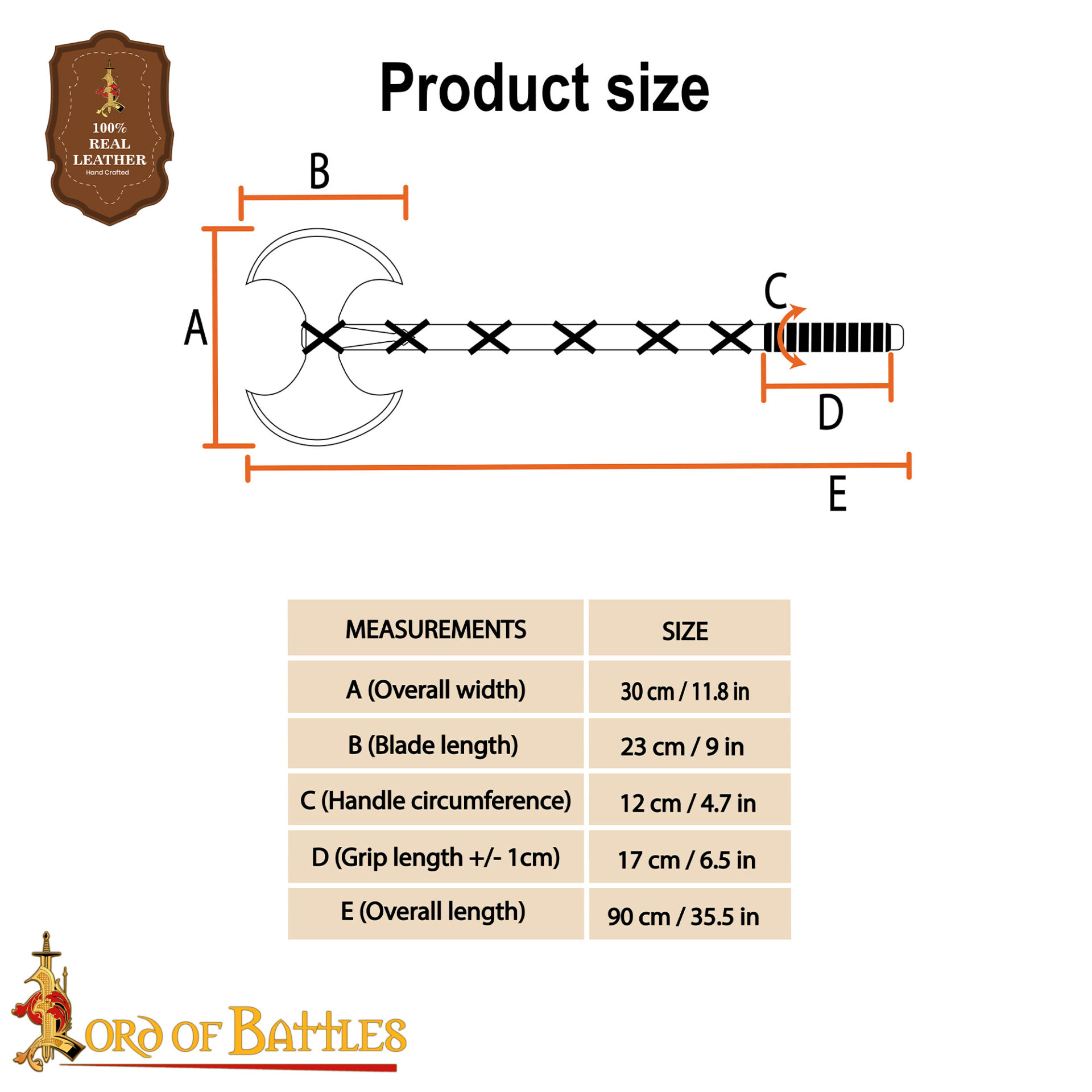 Viking Double Edged Axe with Carbon Steel Head