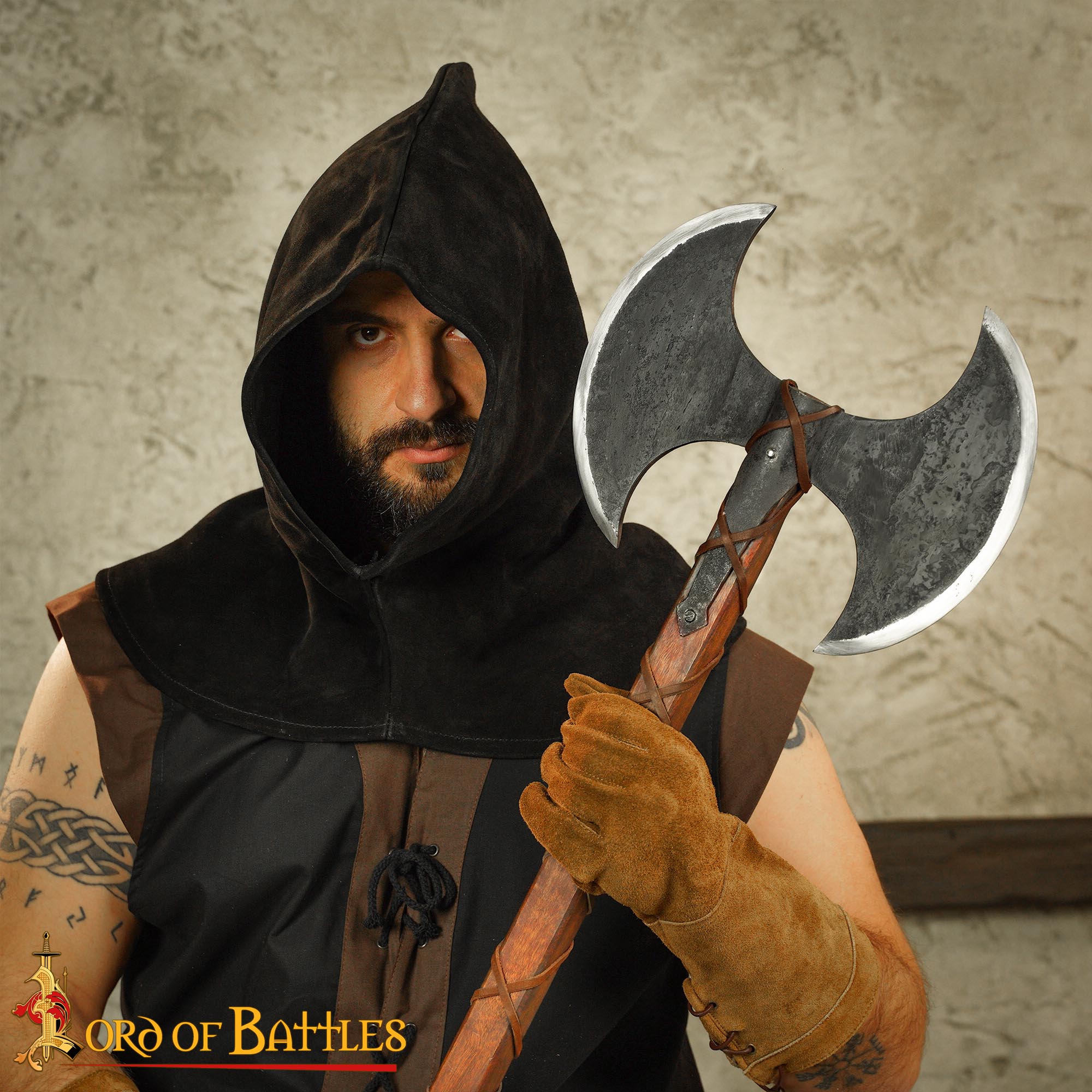 Viking Double Edged Axe with Carbon Steel Head