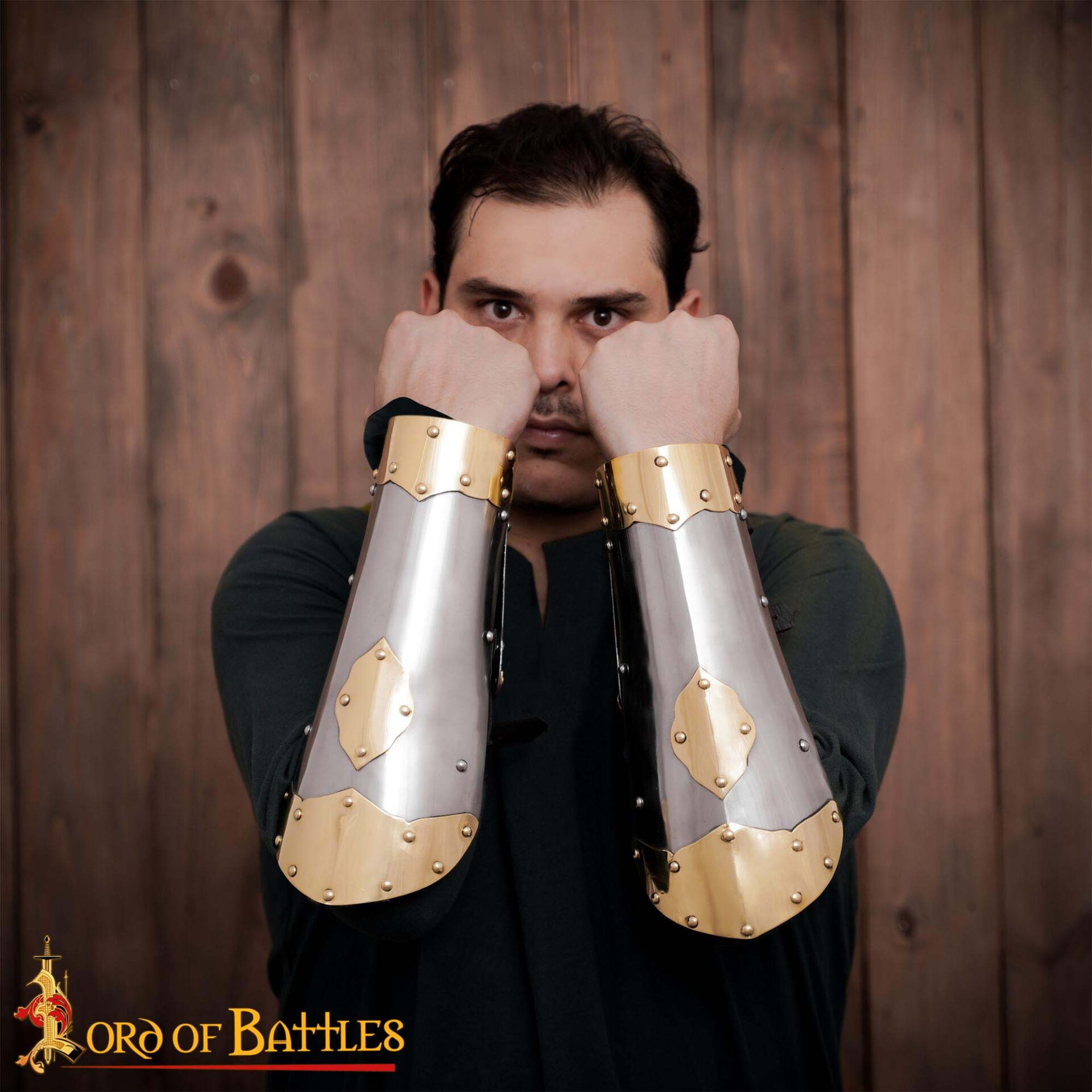 17th Century Winged Hussar Bracers,16 Gauge Mild Steel with Brass Fittings Hussar Bracers