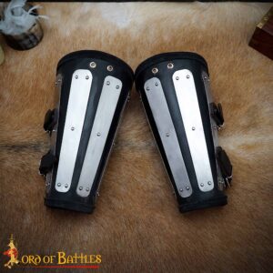 Medieval Leather & Steel Splint Bracers