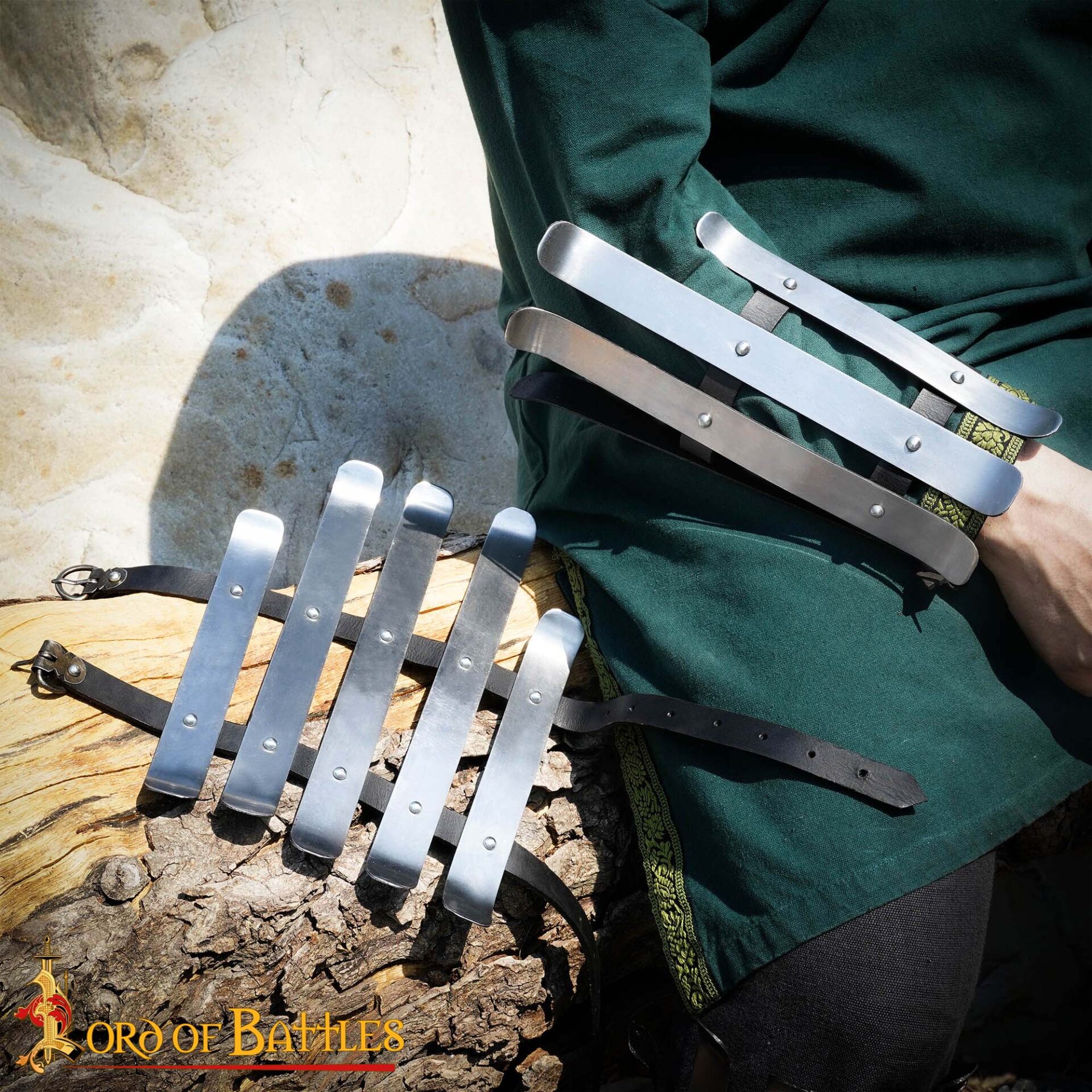 Valsgärde Viking Splinted Bracers Functional Historical Arms Armor 16 gauge