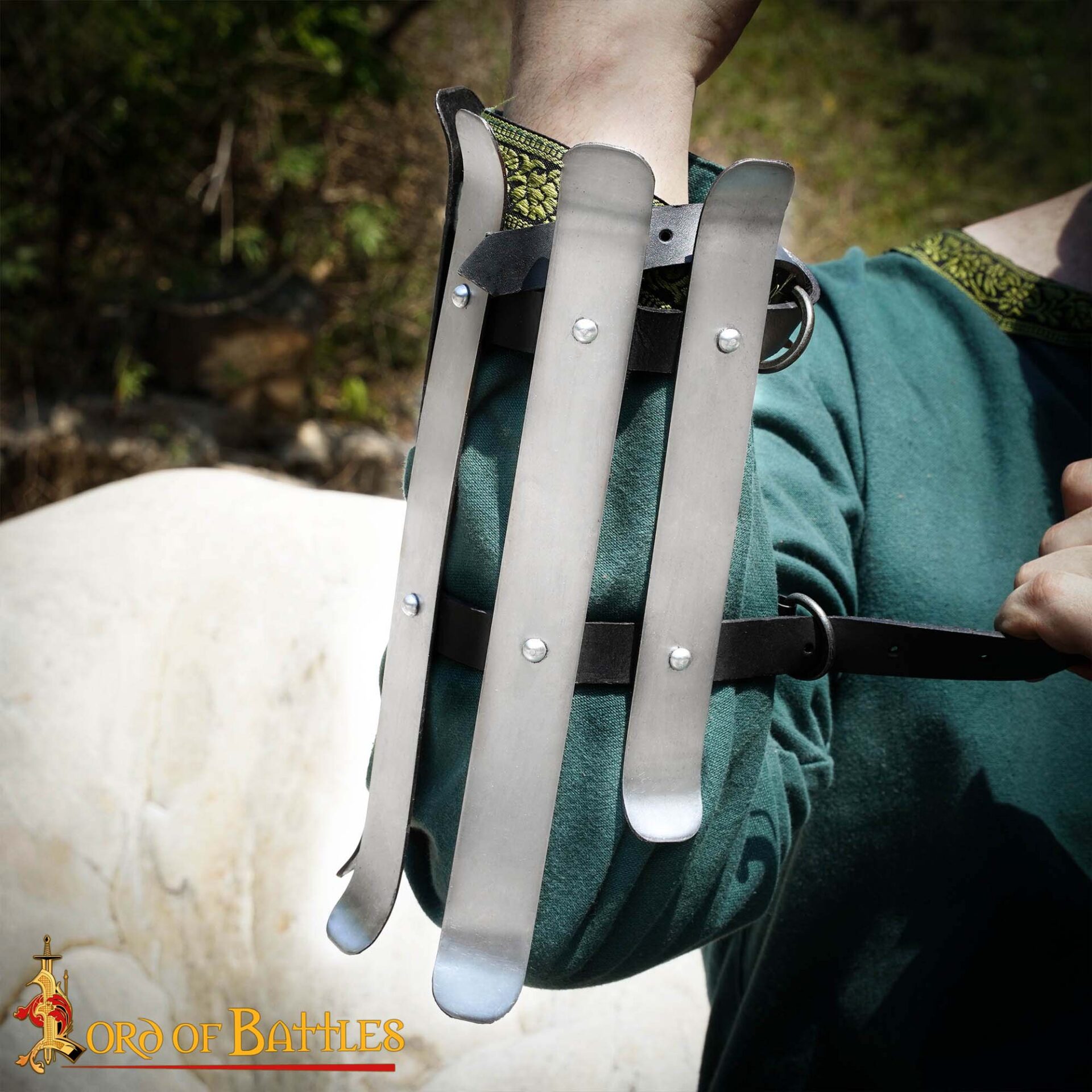 Valsgärde Viking Splinted Bracers Functional Historical Arms Armor 16 gauge