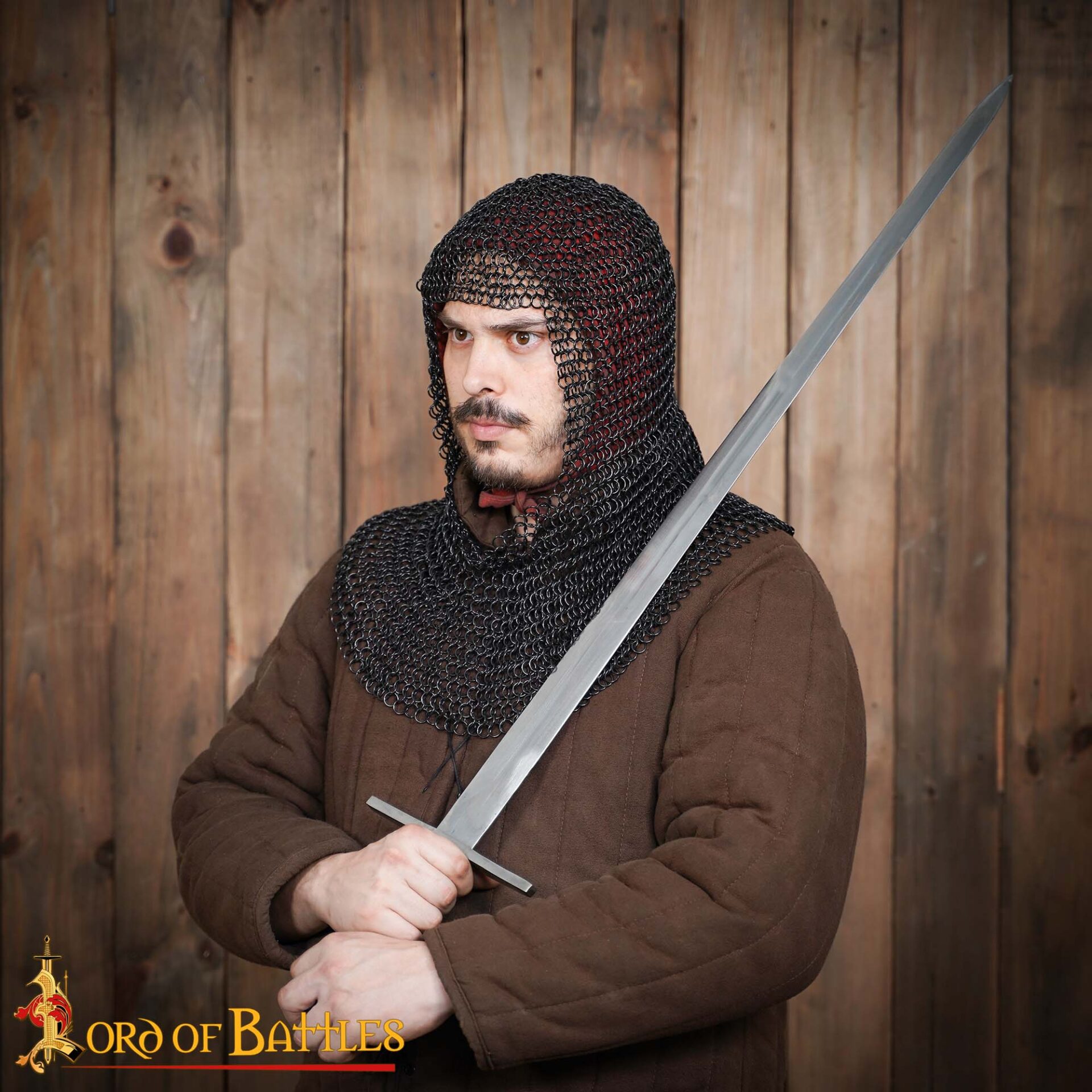 Medieval Coifs-340BK 1 Medieval Chainmail Hood