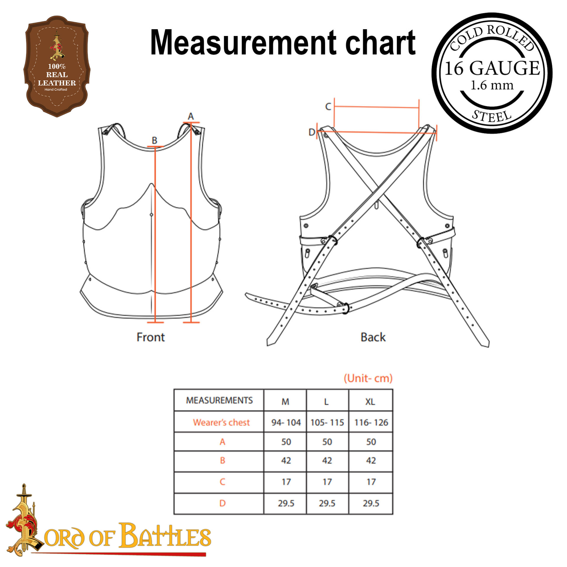 Medieval Cuirasses-9103BK 2 Late Medieval Gothic Breastplate 16 gauge – Discontinued