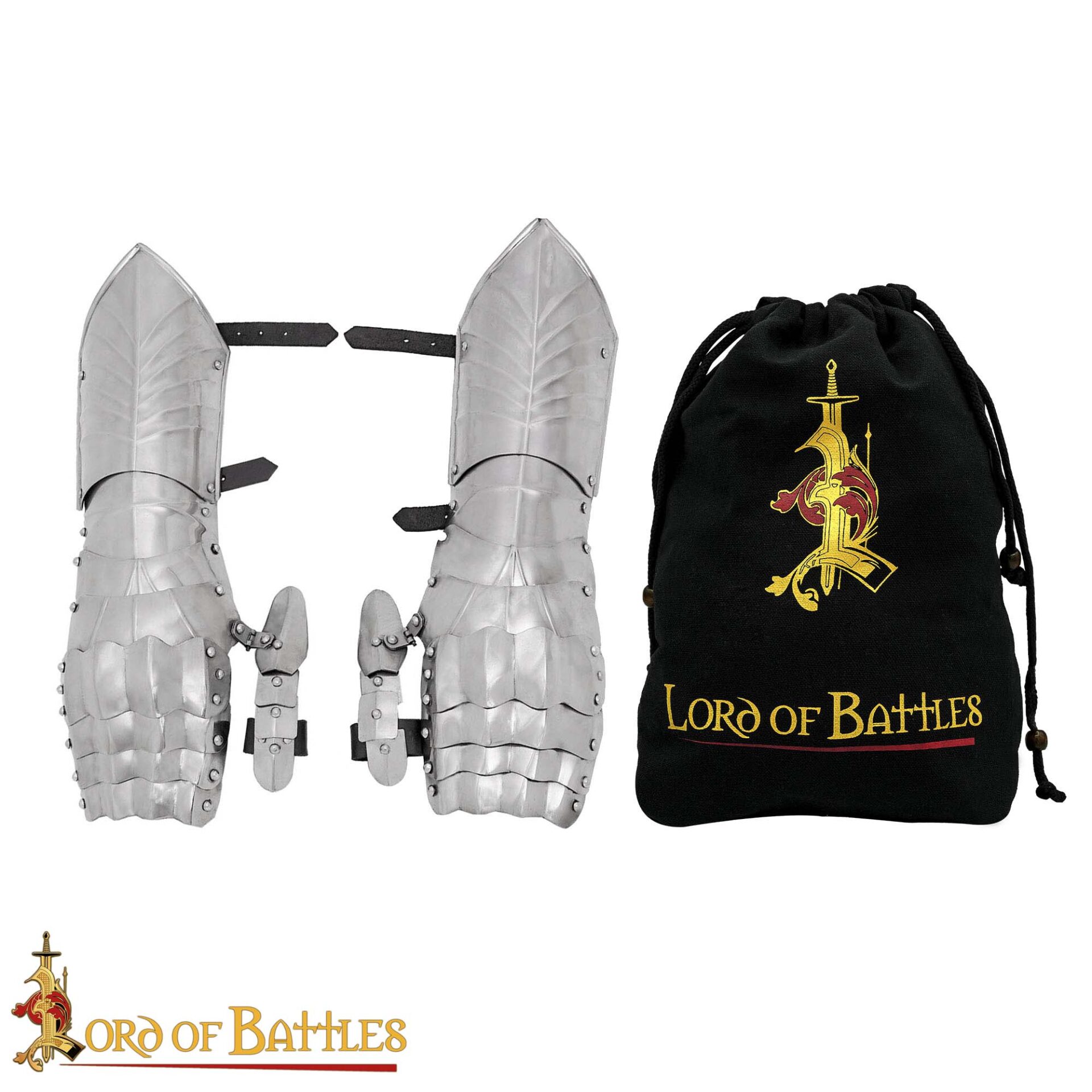 Medieval Gauntlets-25520P 3 Late Medieval Gothic Knight Gauntlets 16 gauge