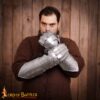 Medieval Gauntlets-25520P 4 Late Medieval Gothic Knight Gauntlets 16 gauge