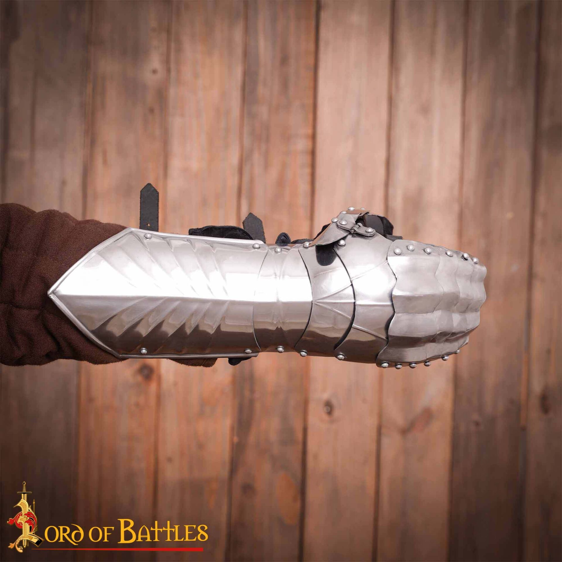 Medieval Gauntlets-25520P 6 Late Medieval Gothic Knight Gauntlets 16 gauge