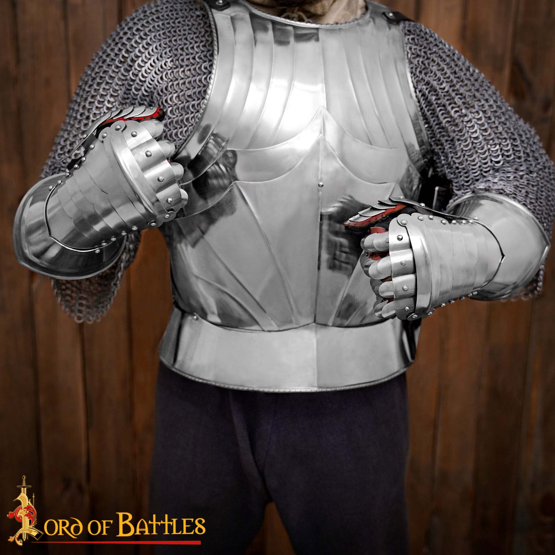 Medieval Gauntlets-9403P16 1 16th-17th century cuirassier Gauntlets 16 gauge