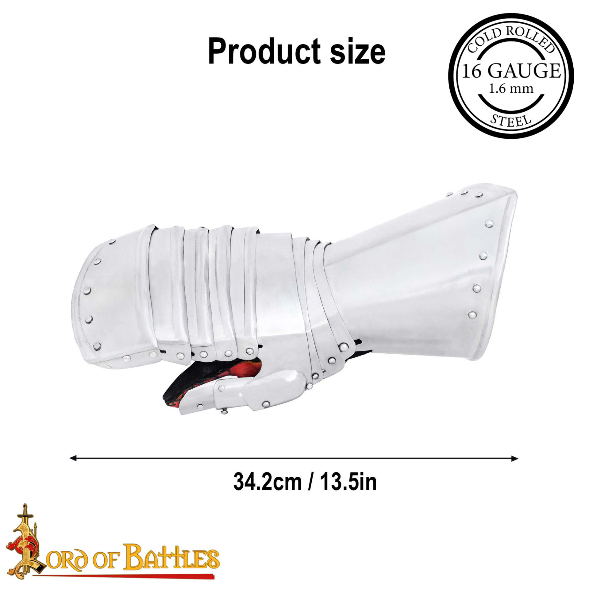 Medieval Gauntlets-9404P16 2 Medieval Maximilian Mitten Gauntlets 16 gauge