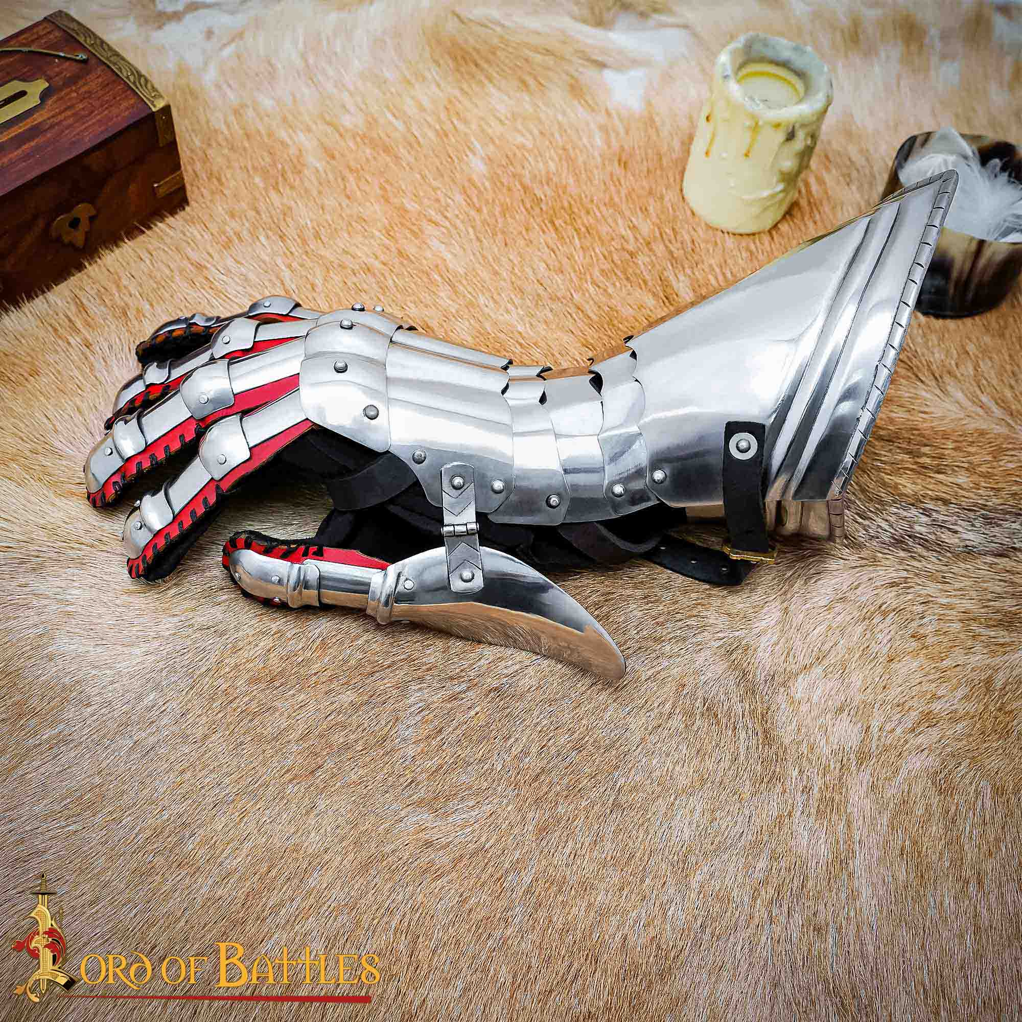 Medieval Fantasy Knightly Gauntlets 16 gauge