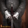 Medieval Gauntlets-9407 5 Medieval fantasy Knight Gauntlets with Suede Leather Gloves 16 gauge