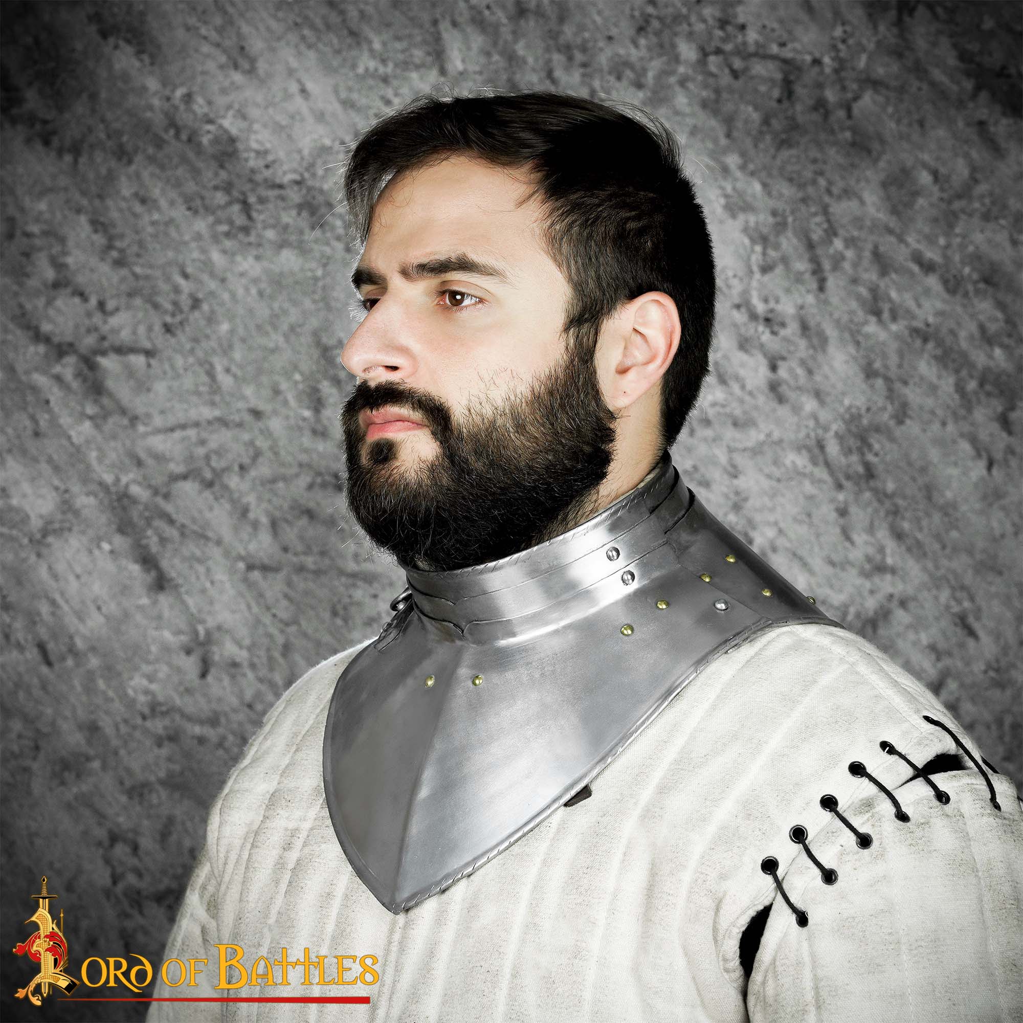 Medieval Gorgets-25511P16 4 Late Medieval elegant Steel Gorget 16 gauge