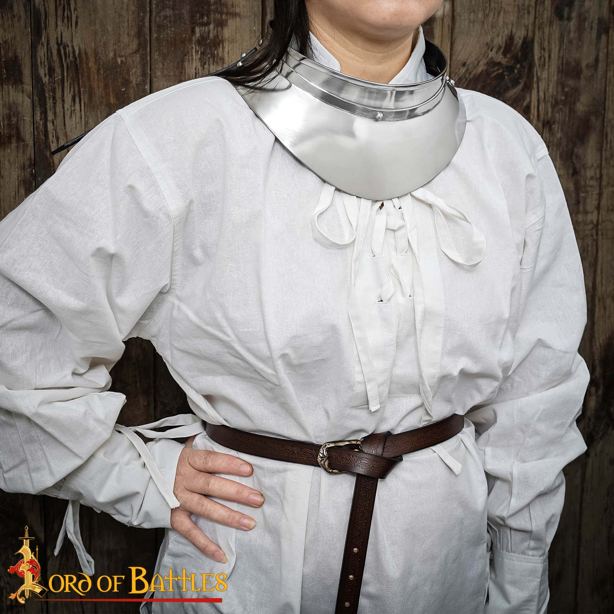 Medieval Gorgets-25512 1 Renaissance Conquistador Small Steel Gorget 16 gauge