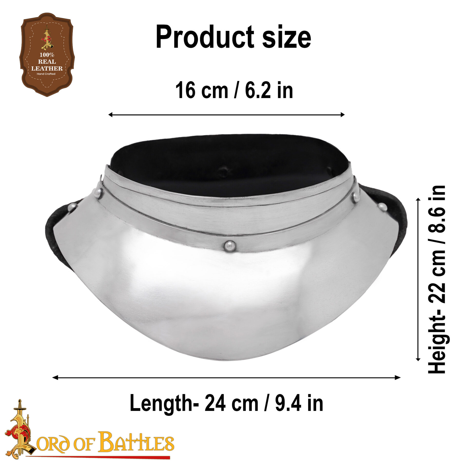 Medieval Gorgets-25512 2 Renaissance Conquistador Small Steel Gorget 16 gauge