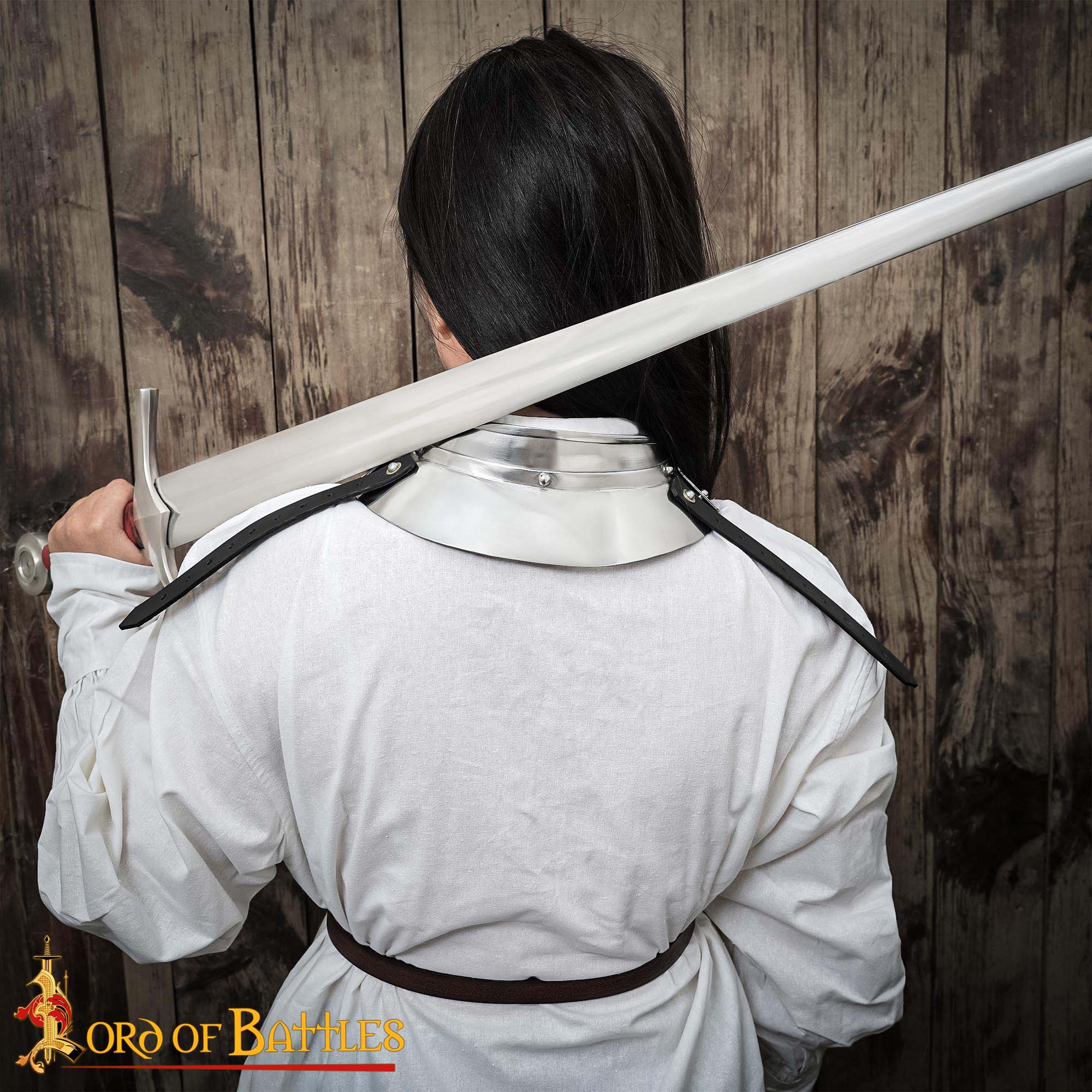 Medieval Gorgets-25512 6 Renaissance Conquistador Small Steel Gorget 16 gauge