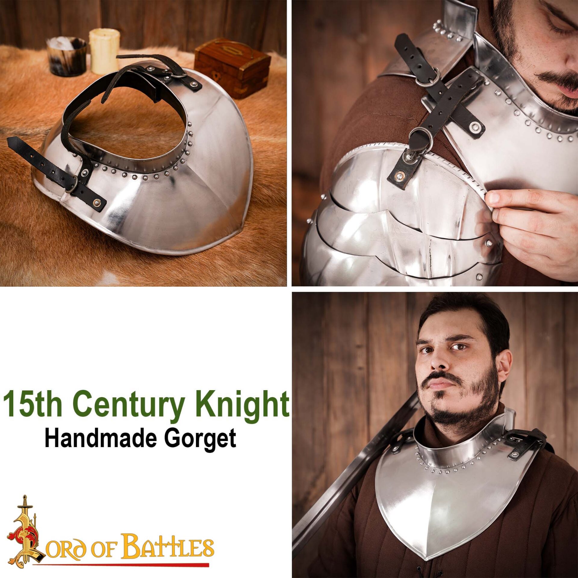 Medieval Gorgets-9257P 7 Knightly Gorget Plate Armour
