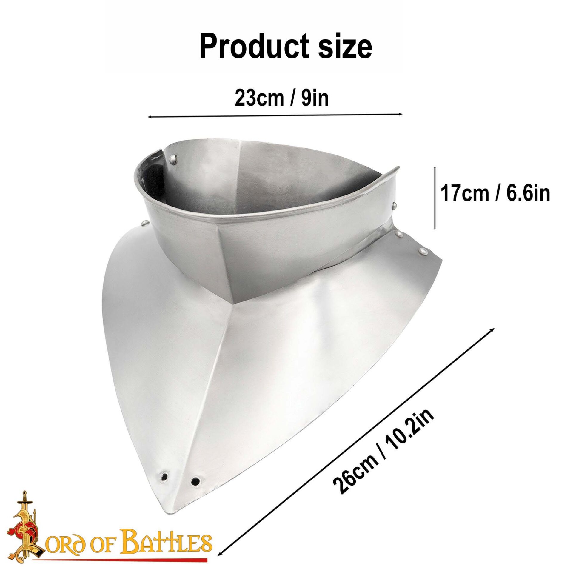 Medieval Gorgets-9262P 2 Medieval 15th Century Gorget with bevor 16 gauge